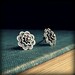 Sterling silver flower earrings, flower stud earring, rustic earrings, post earring, oxidized earrings, everyday earrings, filigree earrings