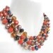 Vintage Beaded Necklace - Layered Multi-Strand Red & Brown Costume Jewelry / Fall Layers