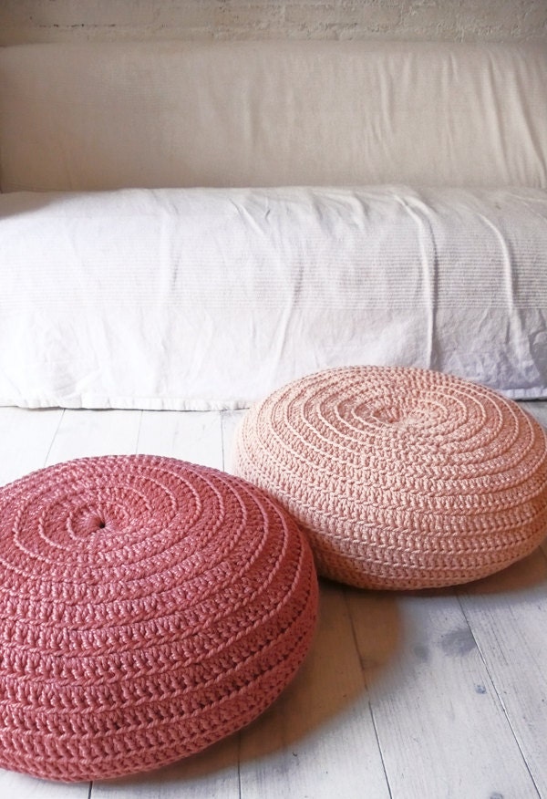 Floor Cushion Crochet- Peach