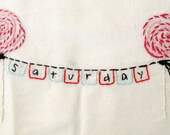 Cute Days of the Week Bunting Hand Embroidery Pattern Pack in PDF format.