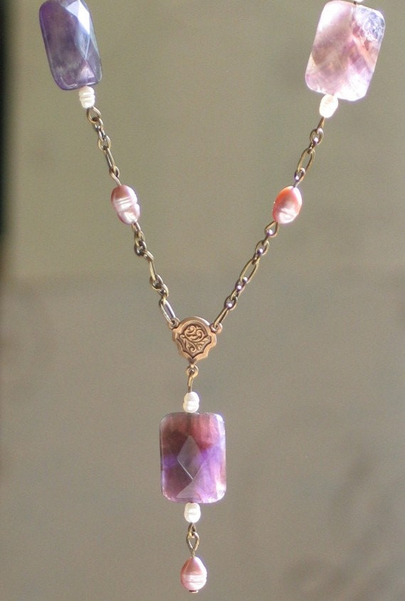 Sophie Amethyst and Pearl  Necklace