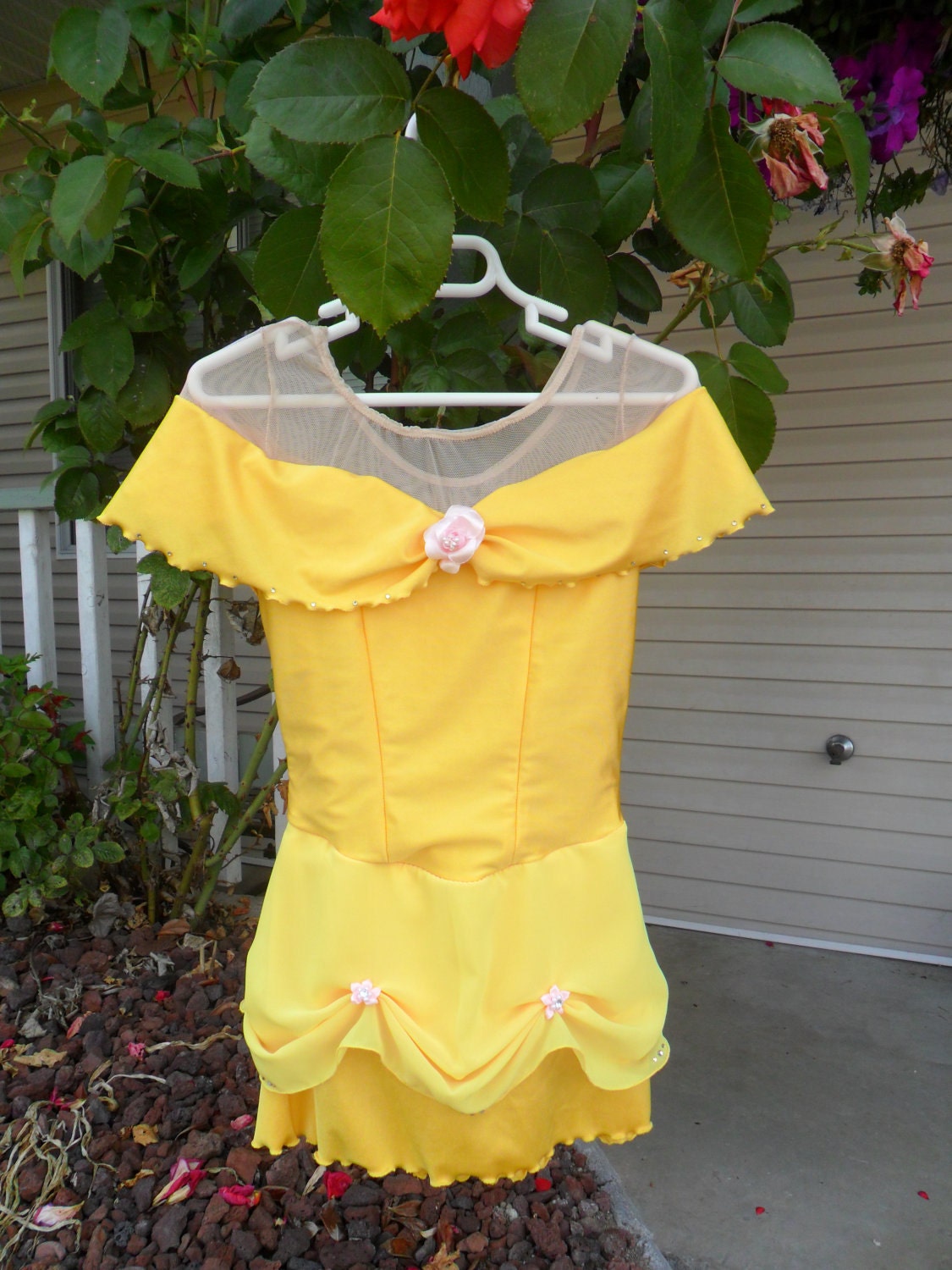 Disney inspired Belle figure skating dress from Beauty and the Beast