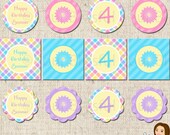 PRINTABLE Spring Time Flowers Party Circles (Personalized) Il_170x135