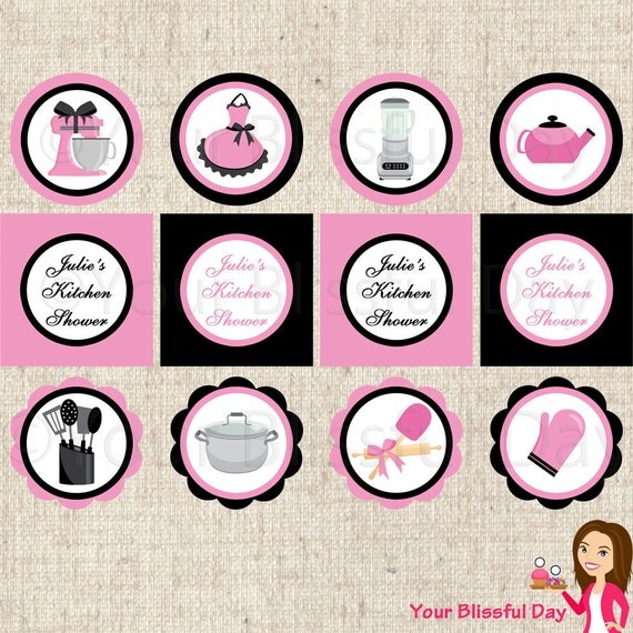 PRINTABLE Kitchen Bridal Shower Party Circles (Personalized) Il_570xn