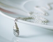 Silver Quartz Necklace. Sterling Silver Necklace. AAA Rutilated Tourmalinated Quartz. Wire wrapped Necklace. Smoke & Mirrors.