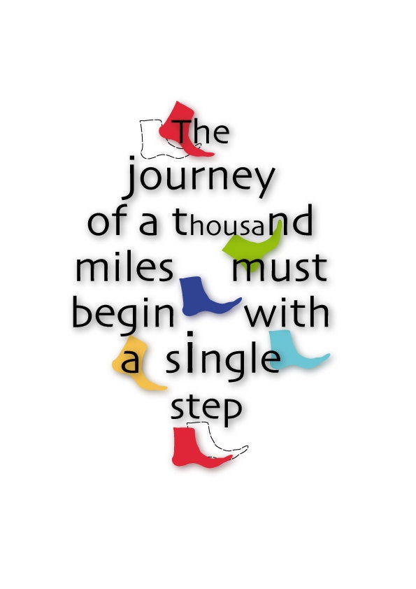 Typographical print Digital print wall decor the Journey Inspiring ART black white typography Graduation