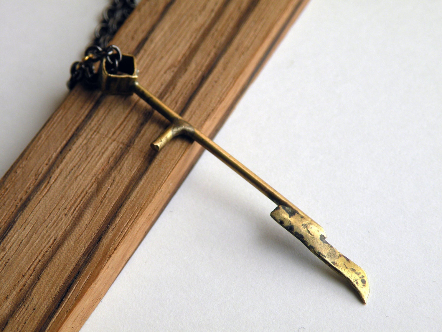 Brass Sickle Necklace