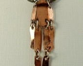 Angel Cindy Is Connected - Art Jewelry Pendant - Up Cycled Sterling, Copper, And PMC - 771