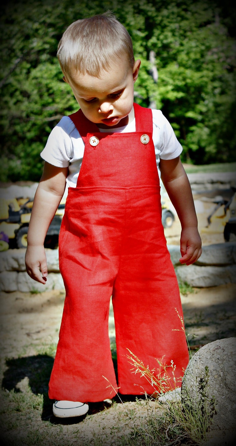 Tomato Red Linen - A Good Day OVERALLs