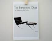 Art Print The Barcelona Chair by Ludwig Mies van der Rohe - 4 x 6 inches