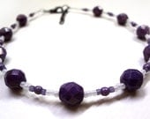 Shimmering White and Purple Anklet