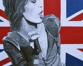 MICK JAGGER-The Mid 70's-The Union Jack- Original Painting