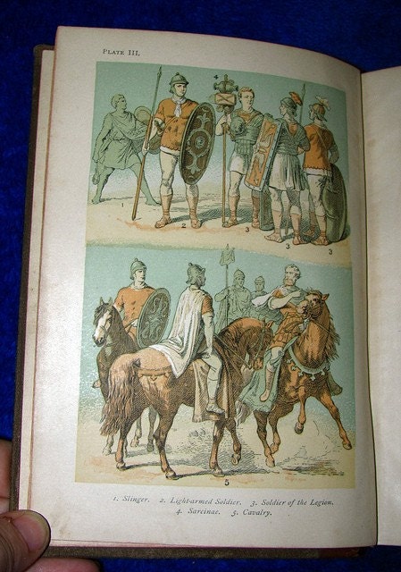 Caesar's Gallic War, antique history book, copyright 1886