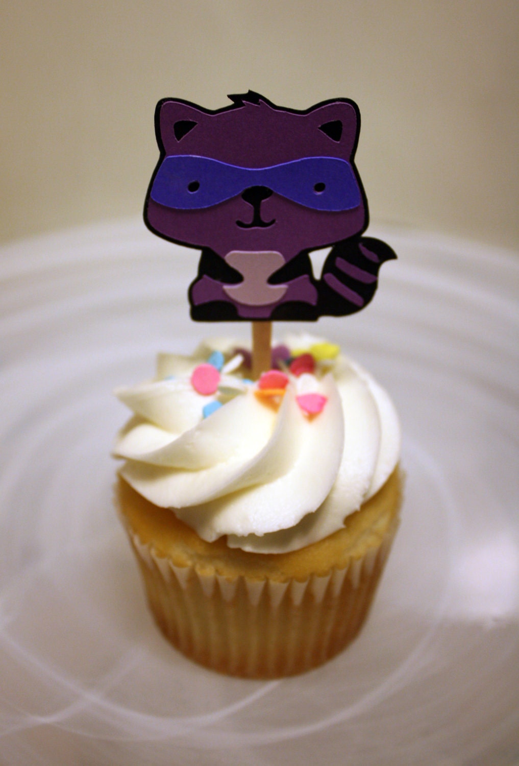 Raccoon Cupcake Toppers / Cake Toppers / Mini Cupcake Toppers / Centerpieces