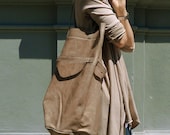 SALE - leather shoulder bag - two bags in one
