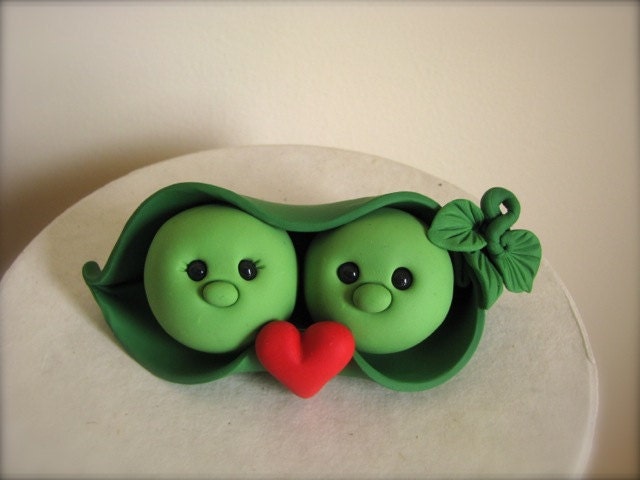 Two Peas in a Pod Wedding Cake Topper
