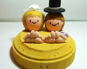 Wedding Cake Topper - Beach Bride & Groom - Buried in the Sand - Ocean Beach Wedding