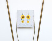 Sunflower Hardanger Cutwork Earrings - Greek Cross and Algerian Eyelets Filling Stitch