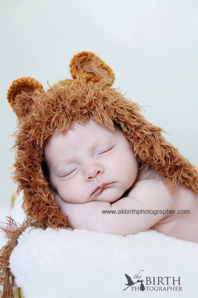 Newborn Crochet Lion Hats, Newborn Photo Props, Crochet Hats, Newborn Hat, Baby Hat, Newborn Photography Prop, Crocheted Newborn Hat