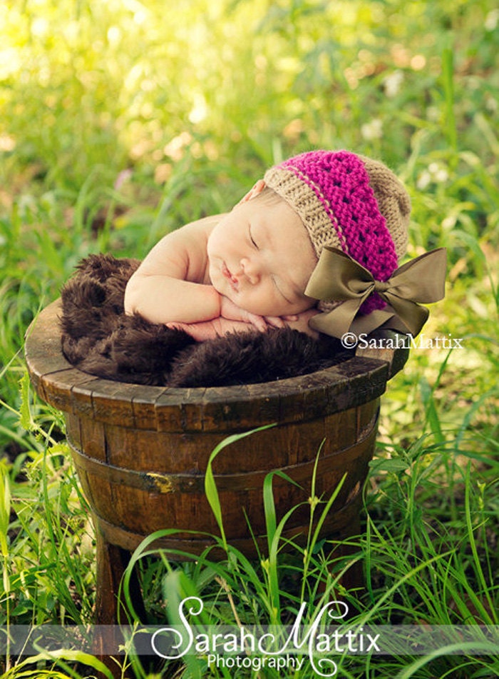 Newborn Knit Hat, Baby Girl Hats, Baby Beret, Newborn Baby Hat, Knit Newborn Hat, Baby Bow Hat, Newborn Photography Prop