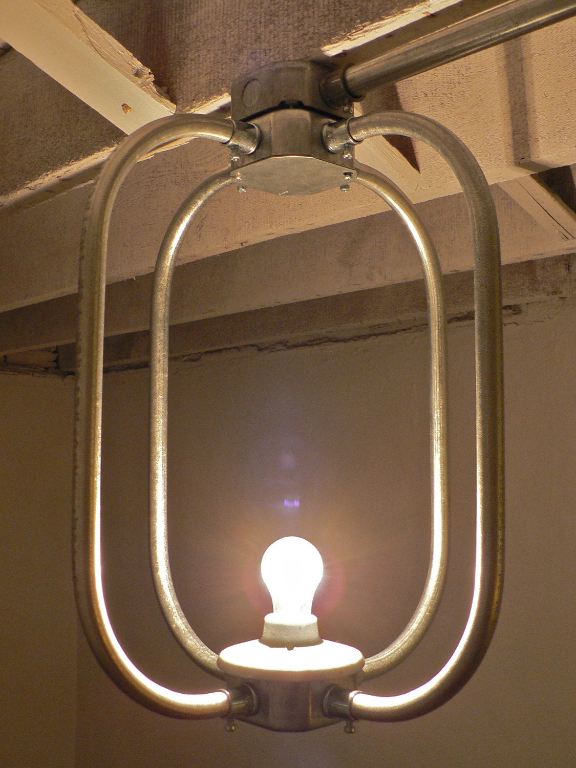 C A G E - Handcrafted Galvanized Metal Conduit Chandelier