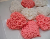 120 White and Pink Heart Soap