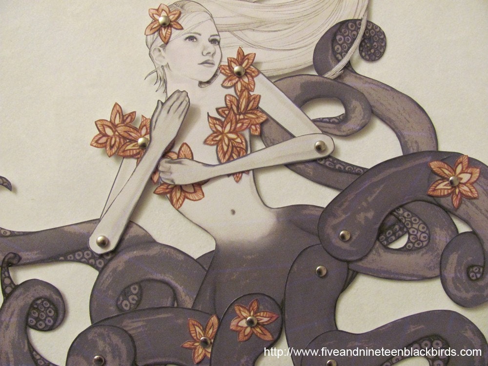 Sea Witch/Octopus Paper Doll-10"
