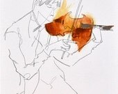 Quartet Series - 1 of 4 - 8.5 x 11 in. art print of original painting by Jaime Hernandez