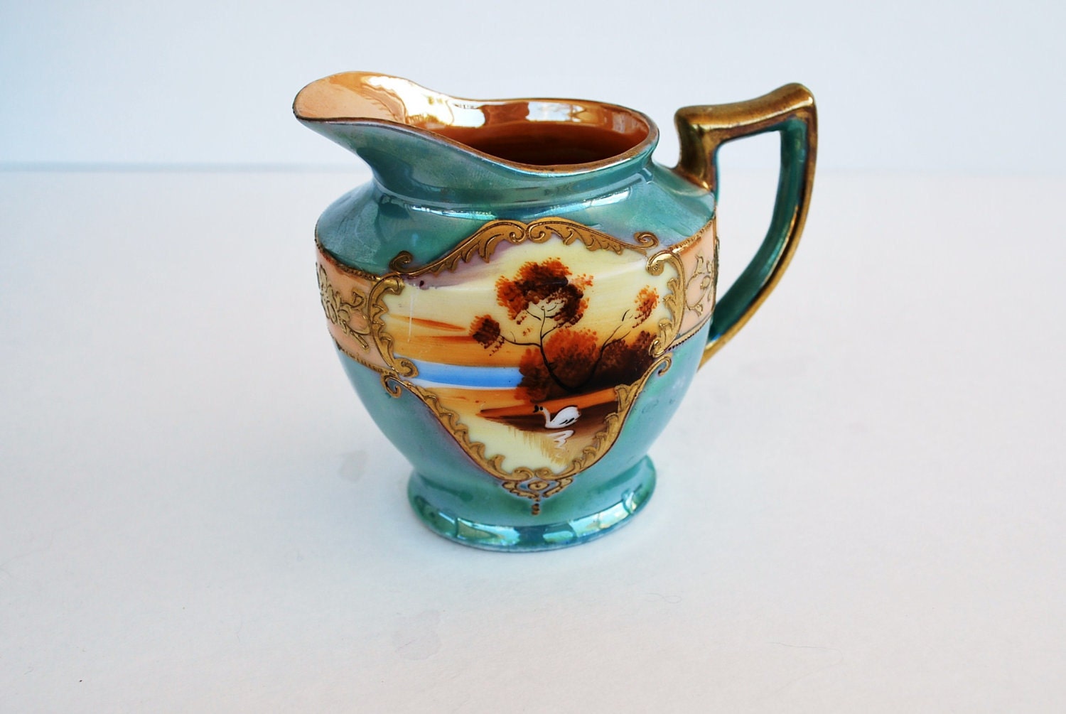 Vintage Creamer Pitcher Hand Painted in Japan Porcelain