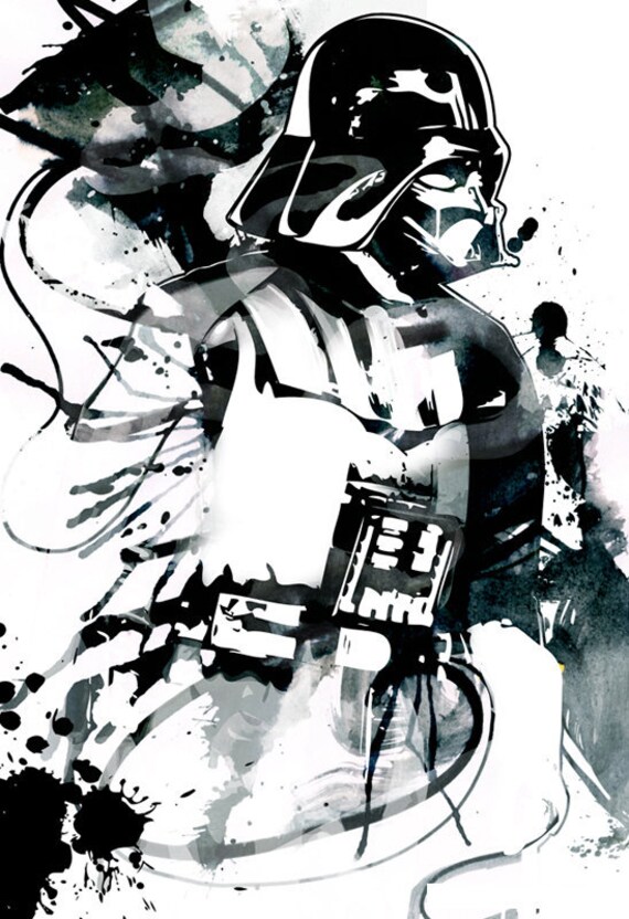 Star Wars art print of an original illustration of Darth Vader - 8x10.