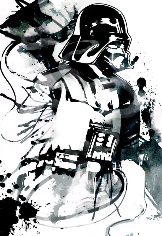 Star Wars art print of an original illustration of Darth Vader - 8x10.