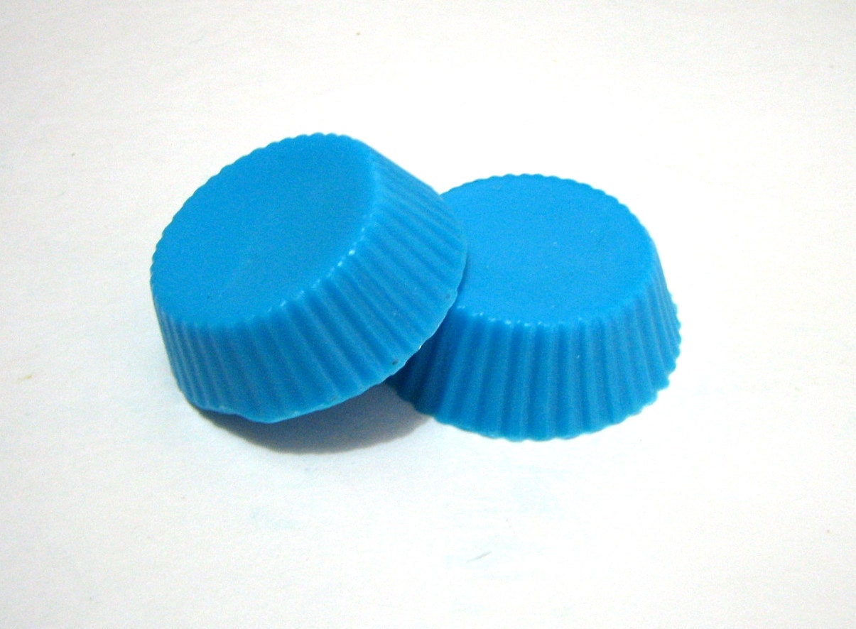 Blue Goats Milk Aloe Soap- Soap Pair in Coconut Scent- Two Goat's Milk Soap Circles With Aloe Vera Great for Guest Baths or Christmas