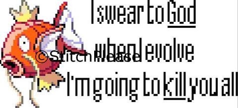 Pokemon Magikarp When I Evolve Cross Stitch Pattern