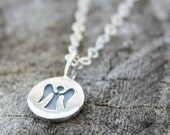 Guardian Angel Necklace - Sterling Silver Angel Charm . Confirmation Gift . Sympathy, Remembrance . Tiny Angel Necklace