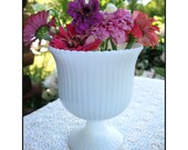 Vintage Milk Glass Planter - Wedding Centerpiece