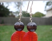 Red Autumn Leaf Earrings