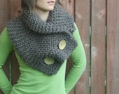 chunky button cowl shawl neck warmer - barley - the anouk