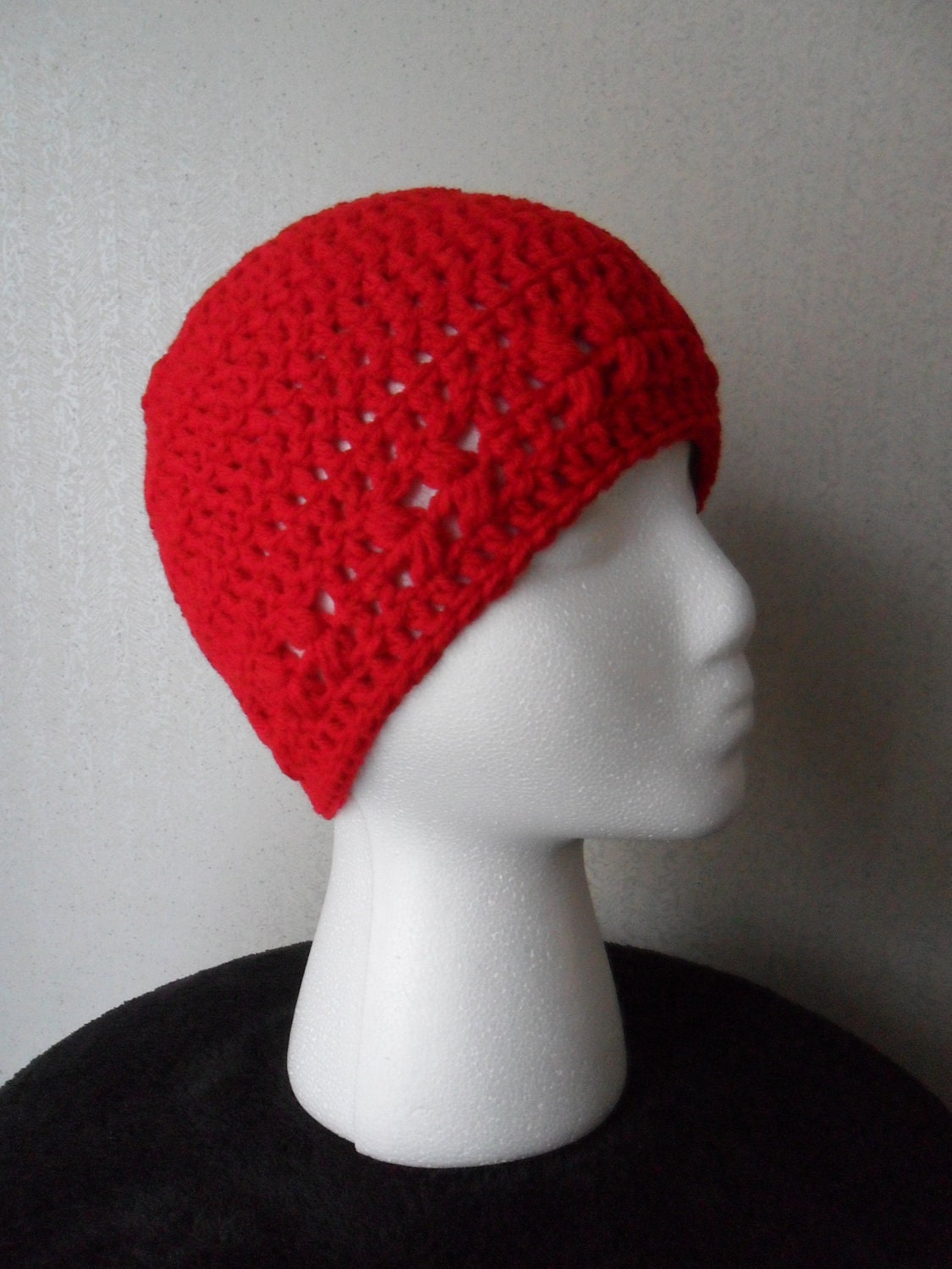 Kylie Hat in Cherry Red - Beanie Beenie Cloche Cap  - Made to Order - FREE US Shipping