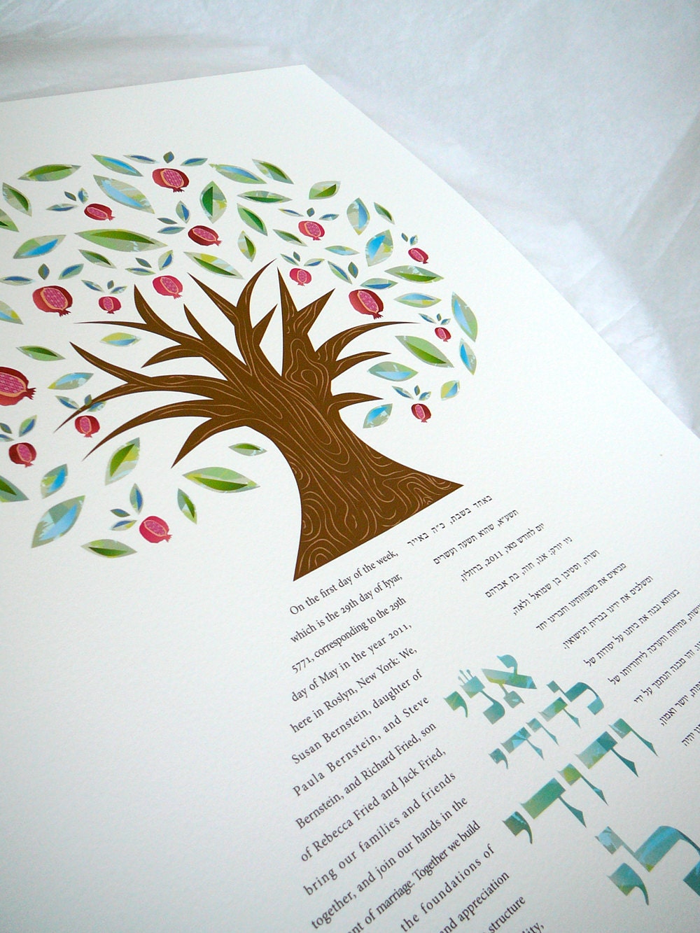Ketubah - Dancing Pomegranate Tree of Life