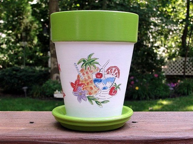 Fruit Cocktails Flower Pot, Terra Cotta