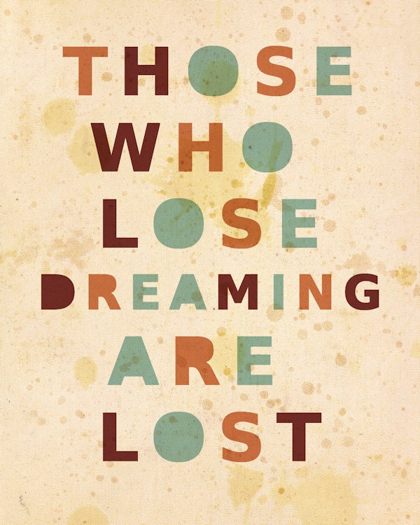 For Dreamers 8x10 / Typographic Print, Digital Print, Office Art, Art Poster, Inspirational Quote, Proverb, Australian, Kids Room