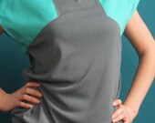 colorblock shirt cap sleeve mint/ gray