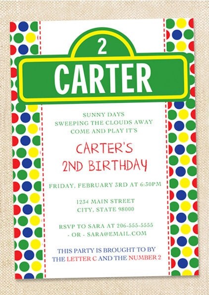 Sesame Street invitations - set of 15