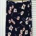 3 yards Vintage 1940s Floral Navy Blue Rayon Fabric w/ White Red Flowers 109in x 39in