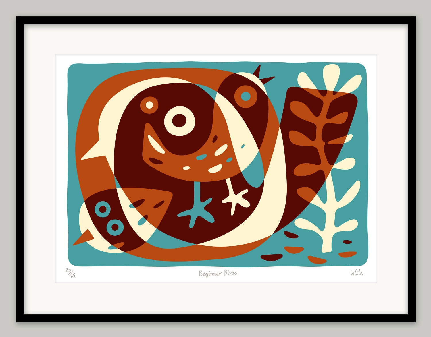 Beginner Birds by Lo Cole - Limited edition archival pigment ink print
