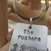 Personalized Handstamped Keychain with Family Stick Figures. Family keychain. For Mom & Dad