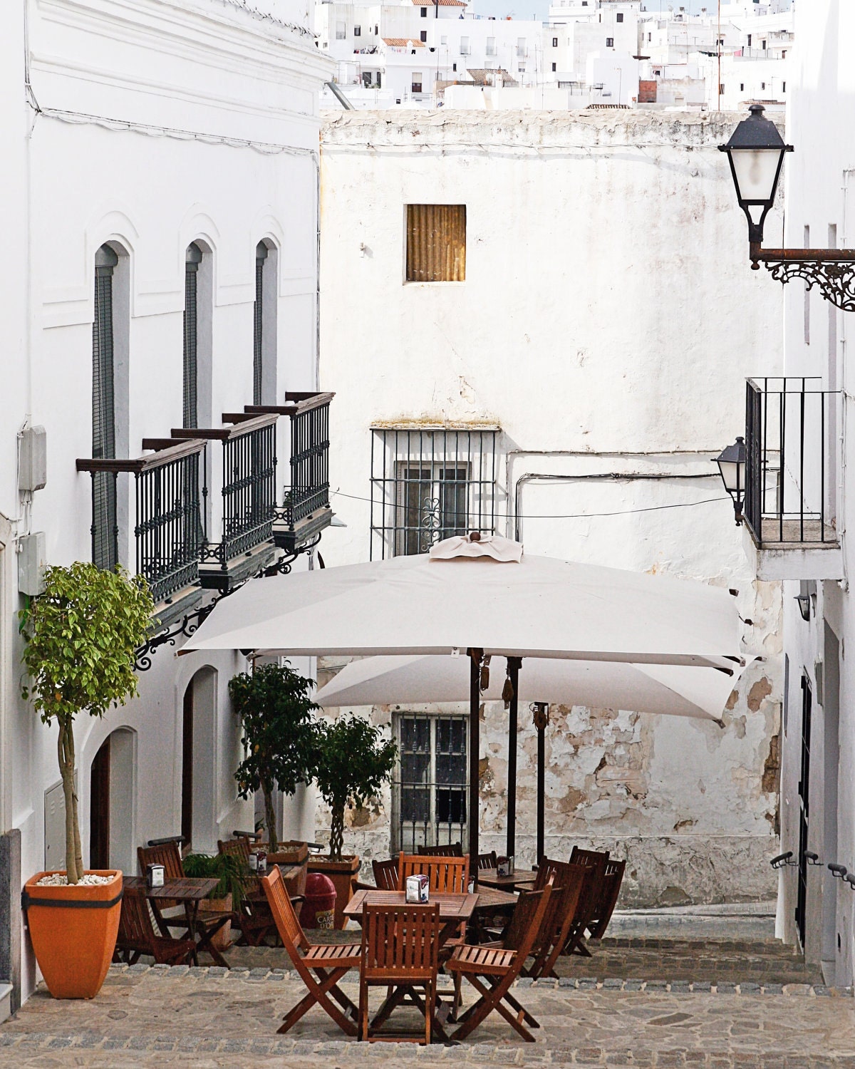 Portugal Photograph - Hideaway in Portugal - European Cafe Art - Portuguese Home Decor - White Photo Print - Travel Photography