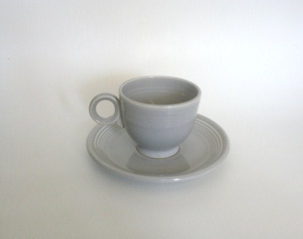 RESERVED Vintage Fiestaware Teacup Saucer Grey