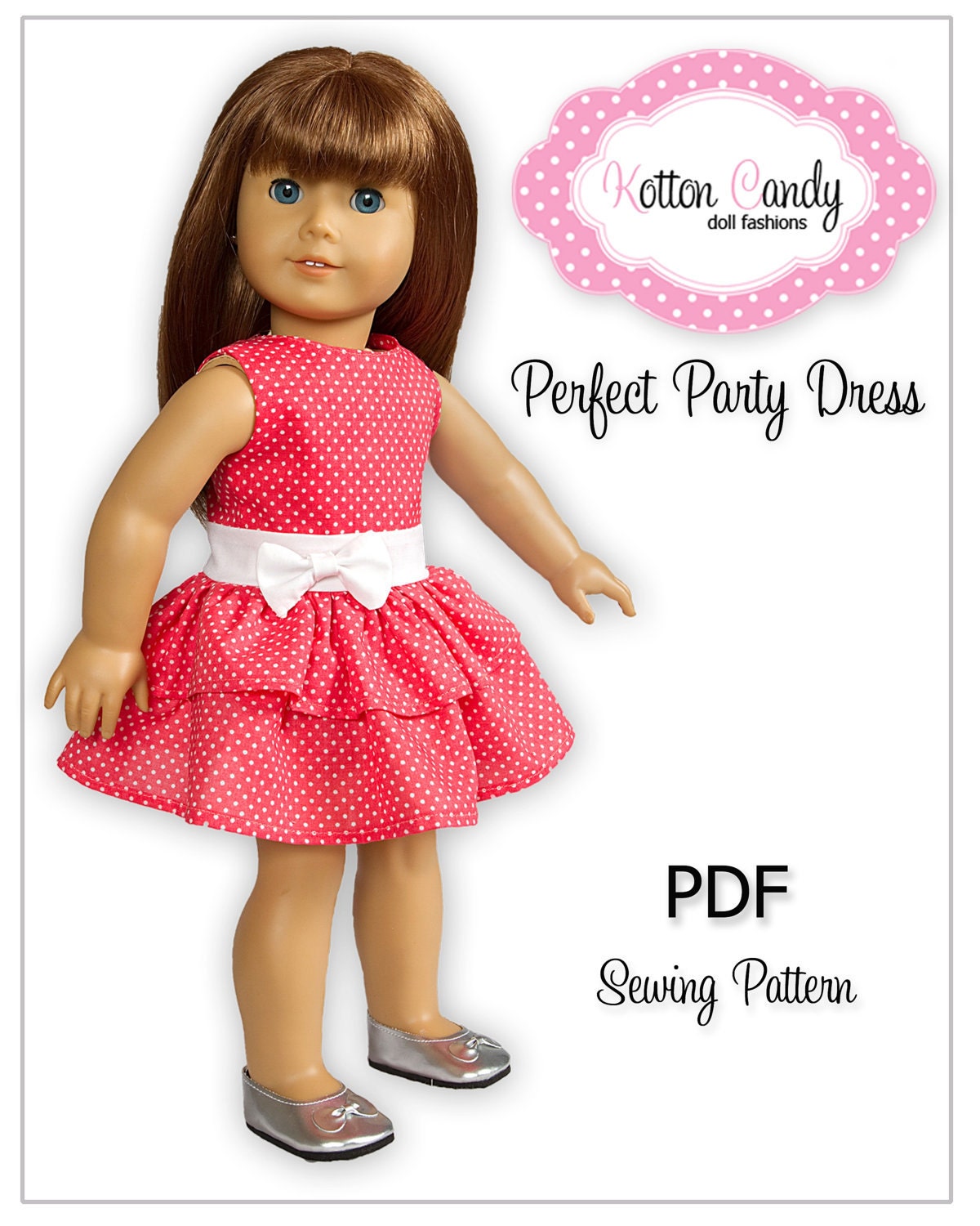 PDF Sewing Pattern for 18" American Girl Doll Clothes - Perfect Party Dress ePattern