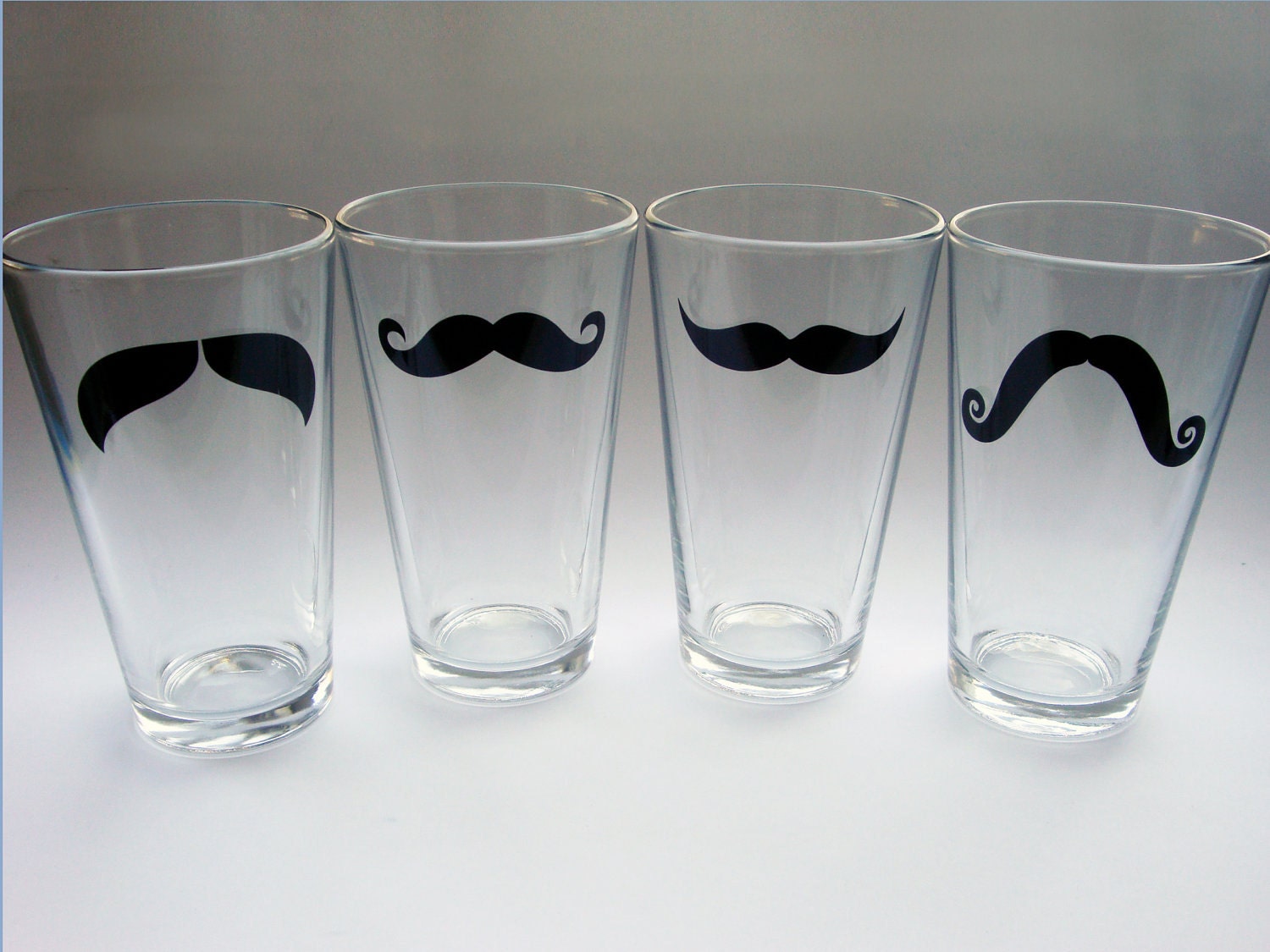 As Seen in Star Tribune Minneapolis - Moustache Pint Glasses - (set of 4)